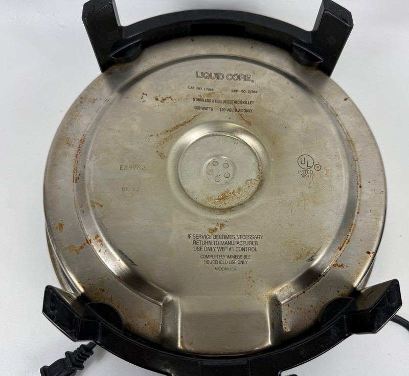 Kitchen Craft West Bend Liquid Core Stainless Electric Skillet 11" 900W USA gallery