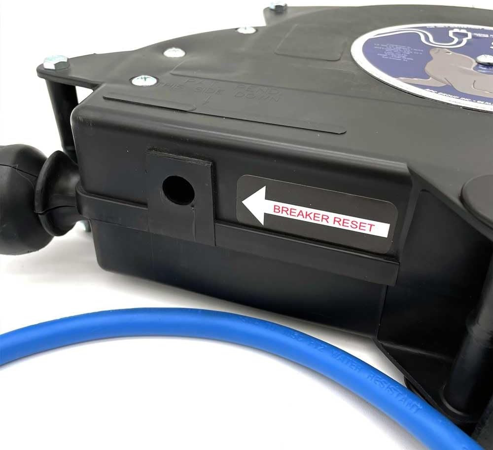 20Ft Watertight Retractable Extension Cord Reel with 20A Breaker & Mounts gallery