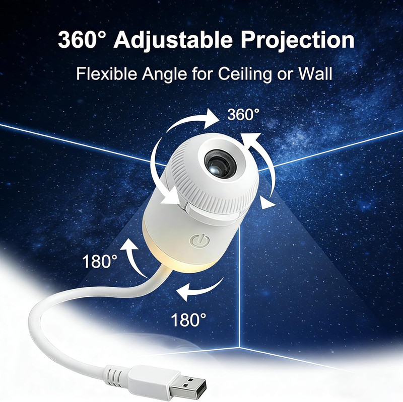 Galaxy Starry Sky Night Light Projector, 2-In-1 Portable with 12 Projection Film gallery