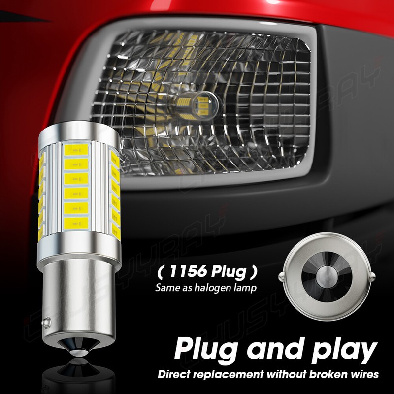 2X 1156 LED Reverse Light Canbus Error Free 110W Backup Bulbs 6000K Xenon White gallery