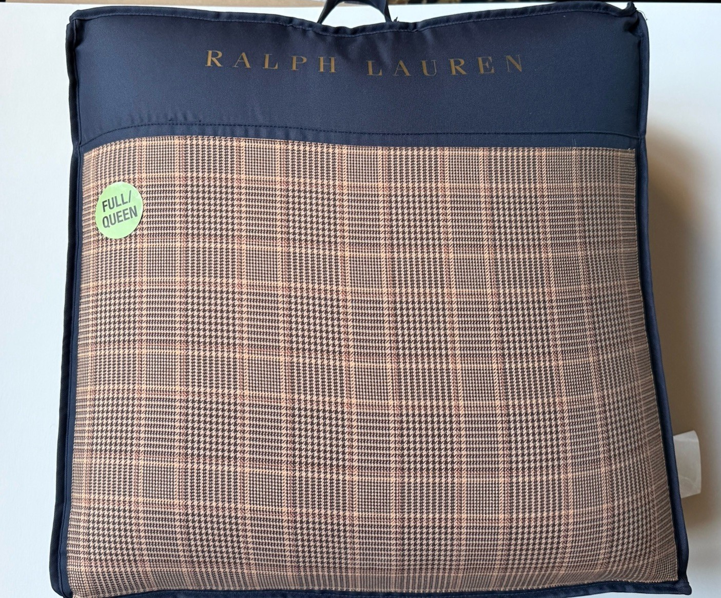 NEW BROOKS Ralph Lauren FULL QUEEN Bed COMFORTER Glen Plaid Herringbone $550 NWT gallery