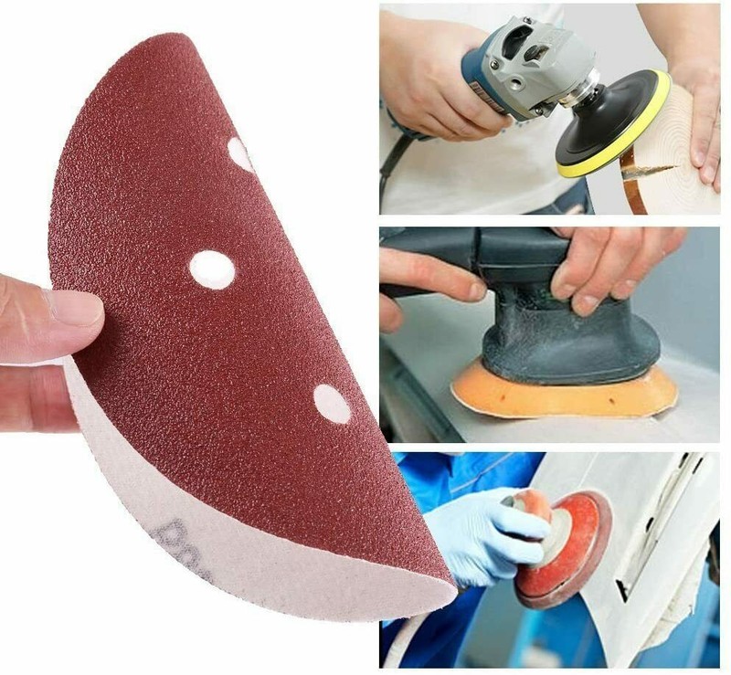 100PCS 6 in Hook Loop Orbital Sander Paper Sanding Discs 60 80 120 180 240 Grit gallery
