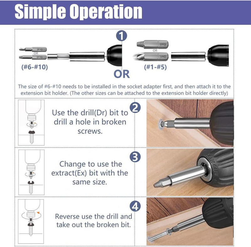 22Pcs Mini Damaged Screw Extractor Kit Small Stripped Screws Remover Easy Out Br gallery