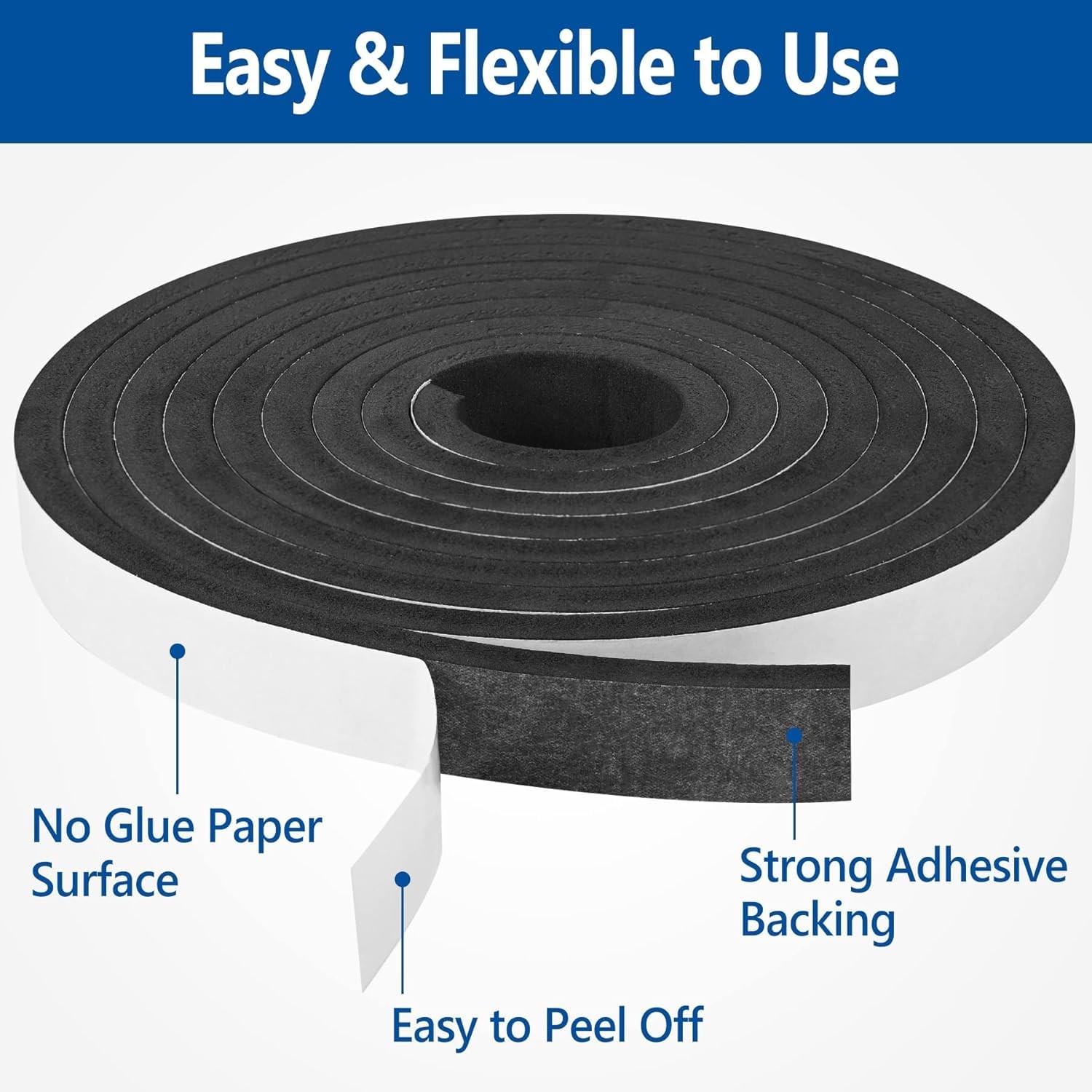 Self Adhesive Foam Tape Weatherstrip 2In x 1/8In x 20Ft High Density Foam Ins... gallery