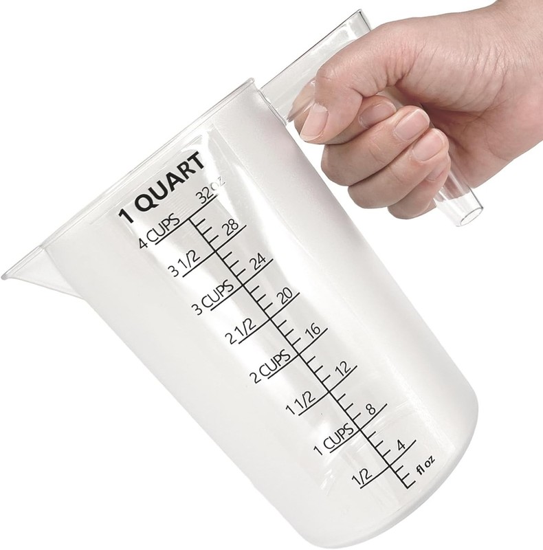 Plastic Measuring Cup Liquid Spill-Proof Handle 32oz Kitchen Lawn Pool gallery
