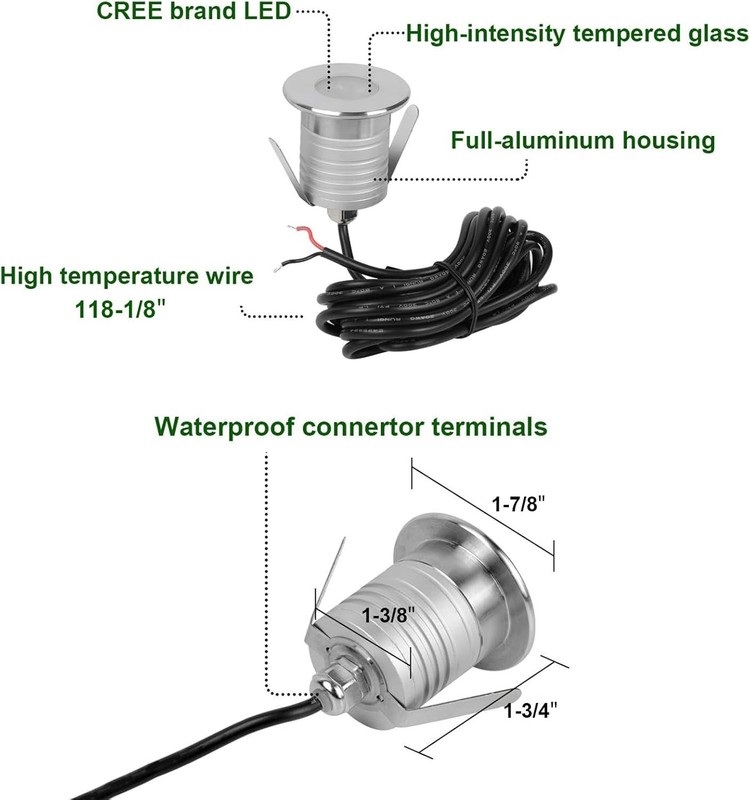 4Pack LED Pool Light Dimmable Warm White 3000K 3W Low Voltage Underwater Pond Li gallery