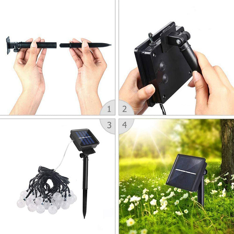 21FT 30 LED Outdoor Solar String Lights Crystal Ball Lights for Garden Decor gallery