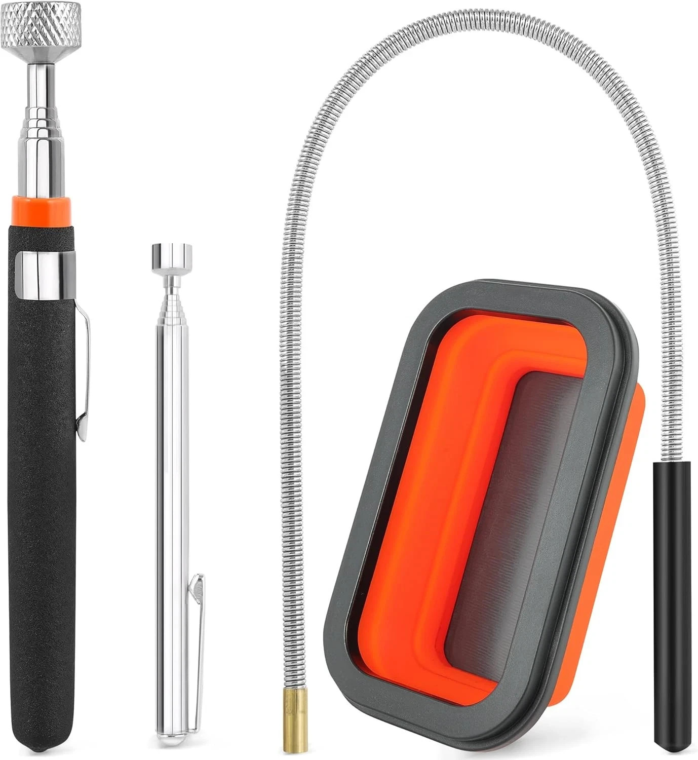 4-Pack Magnetic Pick-Up Tool Set with Tray | Telescoping & Flexible Magnet Kit gallery