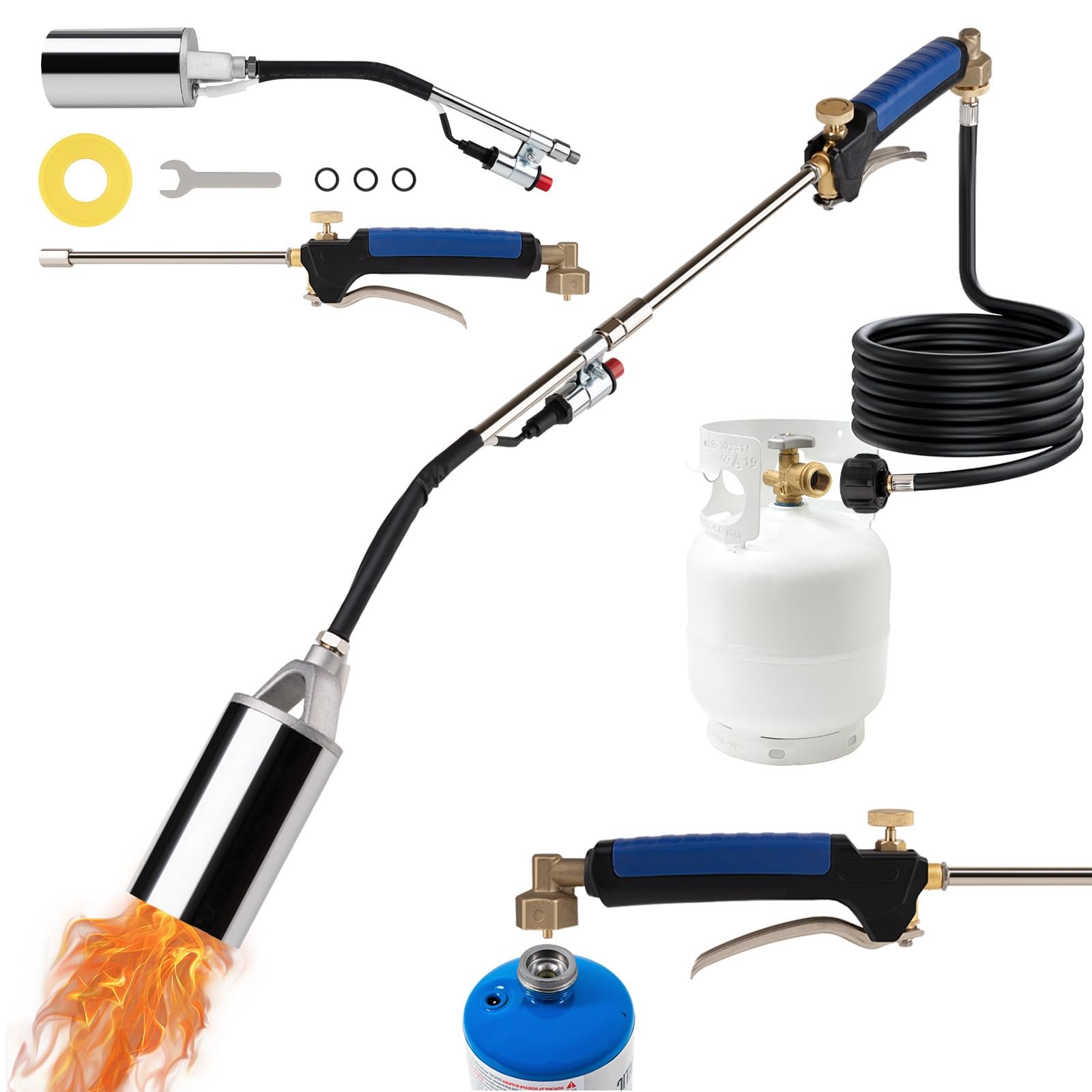 Krismose Propane Torch Weed Burner Kit with 10FT Hose, Adjustable Blow Blue gallery