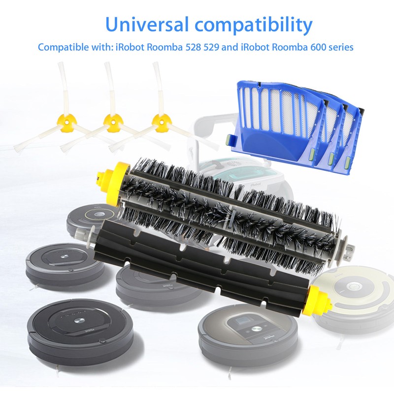 Replacement Kit For iRobot Roomba 600 Series Filter Side Brush Bristle Flexible gallery