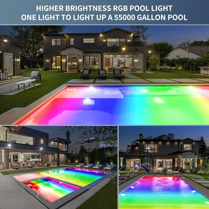 LED Pool Light Bulb for Inground Pool, 2026 Upgraded 120V RGB Color Changing Poo gallery