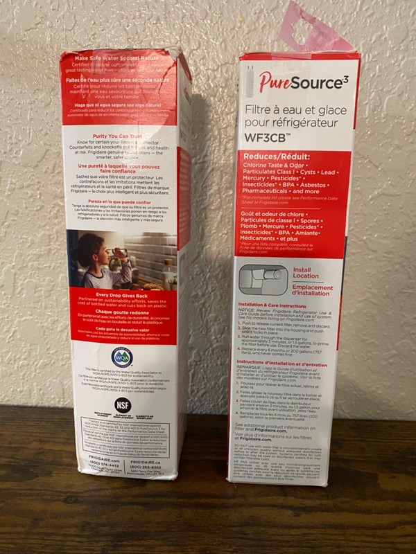 2 PACK New Frigdaire WF3CB PureSource 3 Refrigerator Water Filter New/Unused gallery