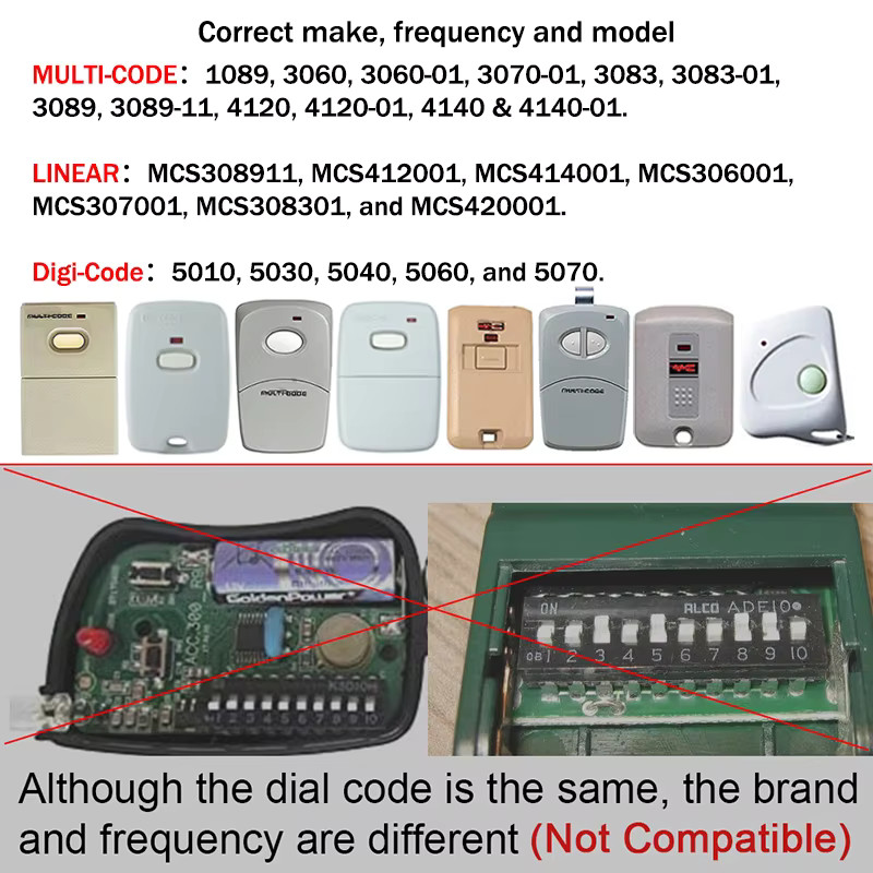 1x 10 Digit Comp EZ Code M300 Garage Door and Gate Door Opener Remote Control US gallery