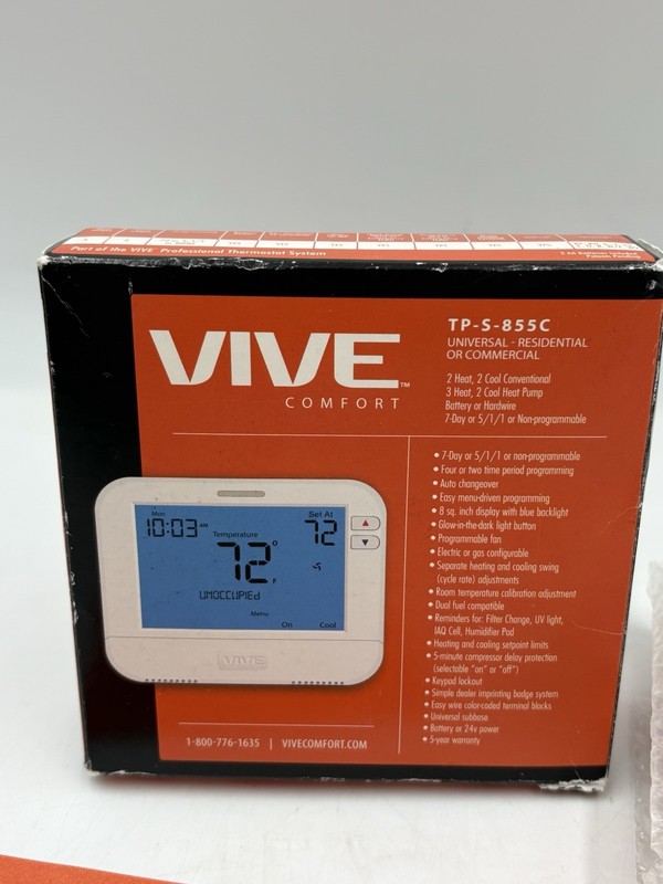 Vive Comfort TP-S-855C 7-Day Programmable Thermostat Residential Commercial gallery