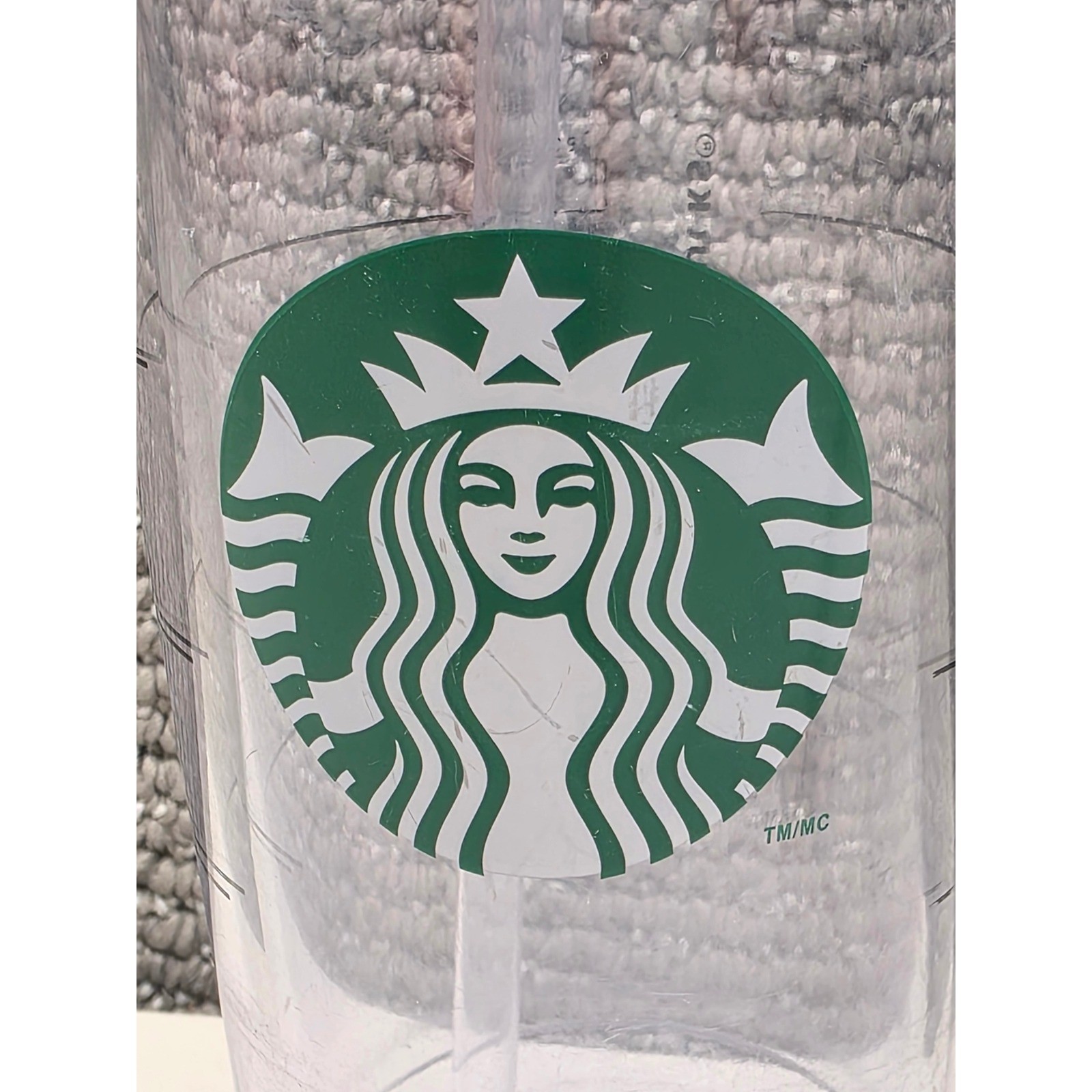 Starbucks Clear Reusable Venti Cold Cup Tumbler with Lid and Straw 24oz Siren gallery