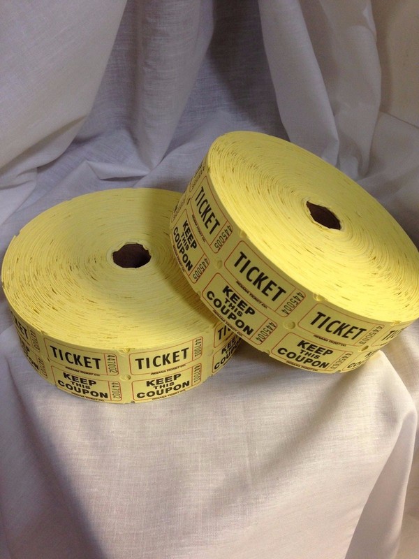 1 Case Raffle Tickets 20 Rolls 2000 Ea. 50/50 Assorted Double Stub Split the Pot gallery