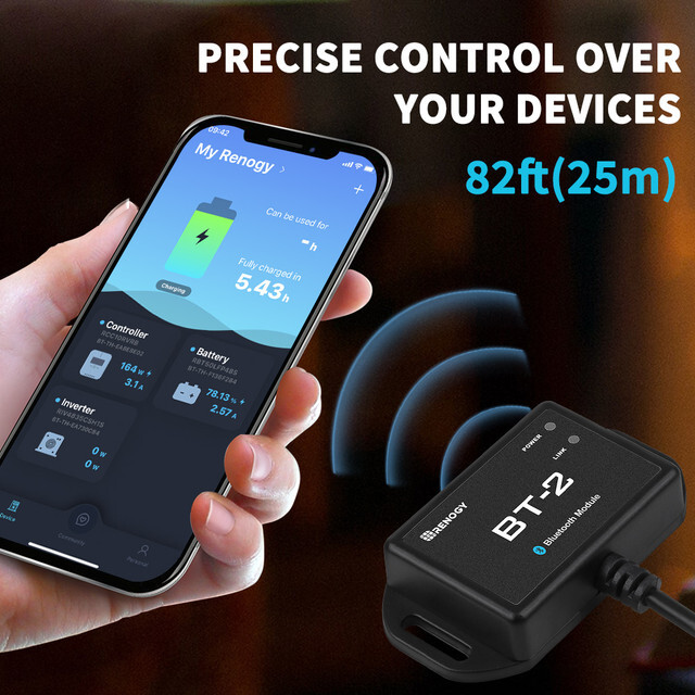 Renogy BT-2 Bluetooth Module RJ45 Communication Port Wirelessly Monitor gallery