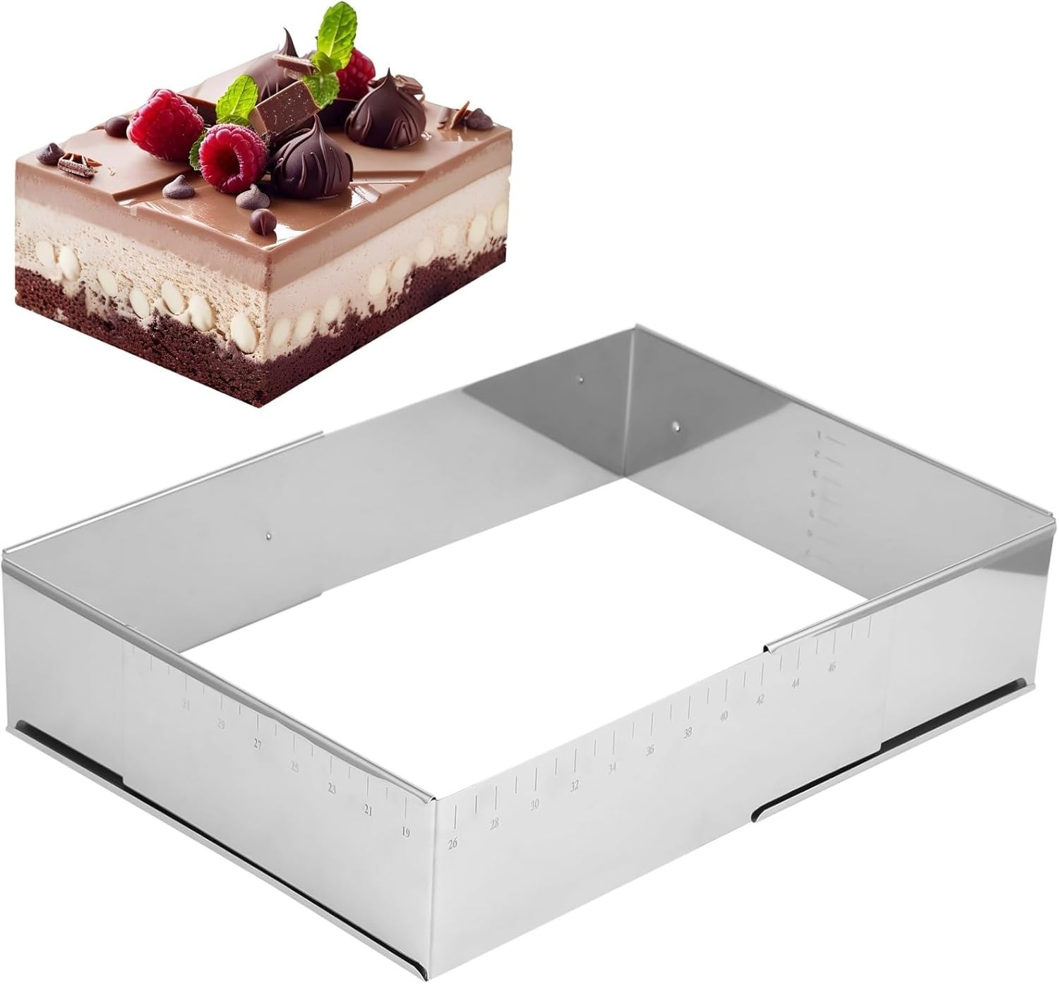 Adjustable Rectangular Cake Ring, Stainl Steel Mousse Cake Ring Mould gallery