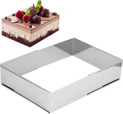 Adjustable Rectangular Cake Ring, Stainl Steel Mousse Cake Ring Mould