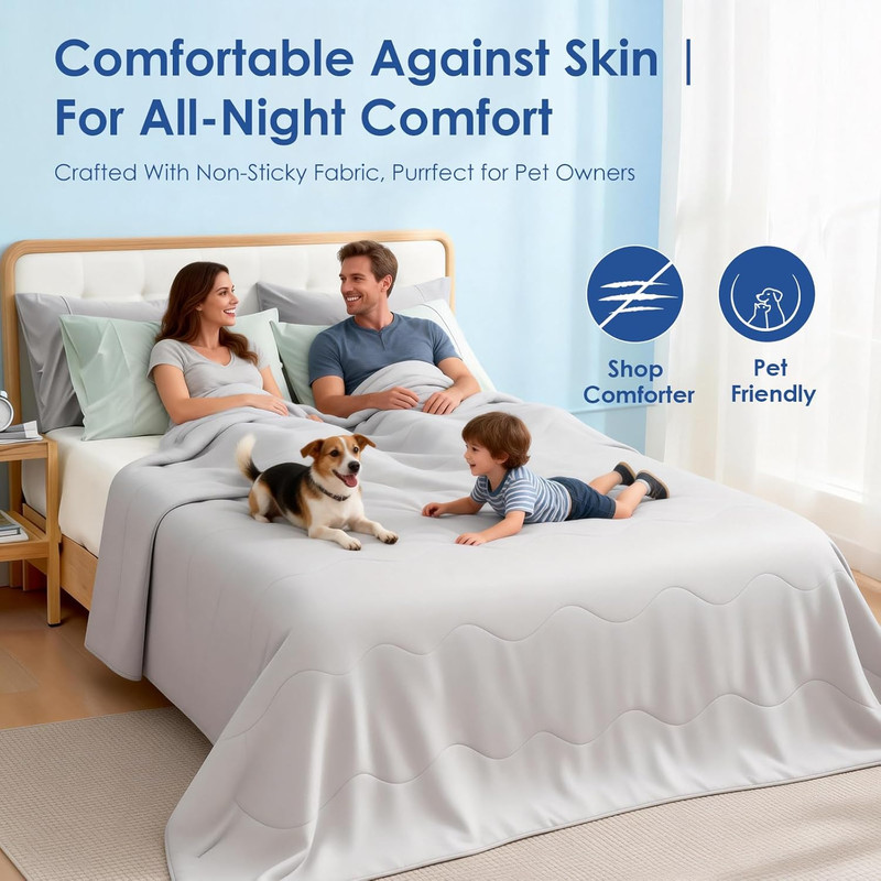 30-Second Cooling Comforter Queen, Summer Blanket for Hot Sleeper | below Zero C gallery