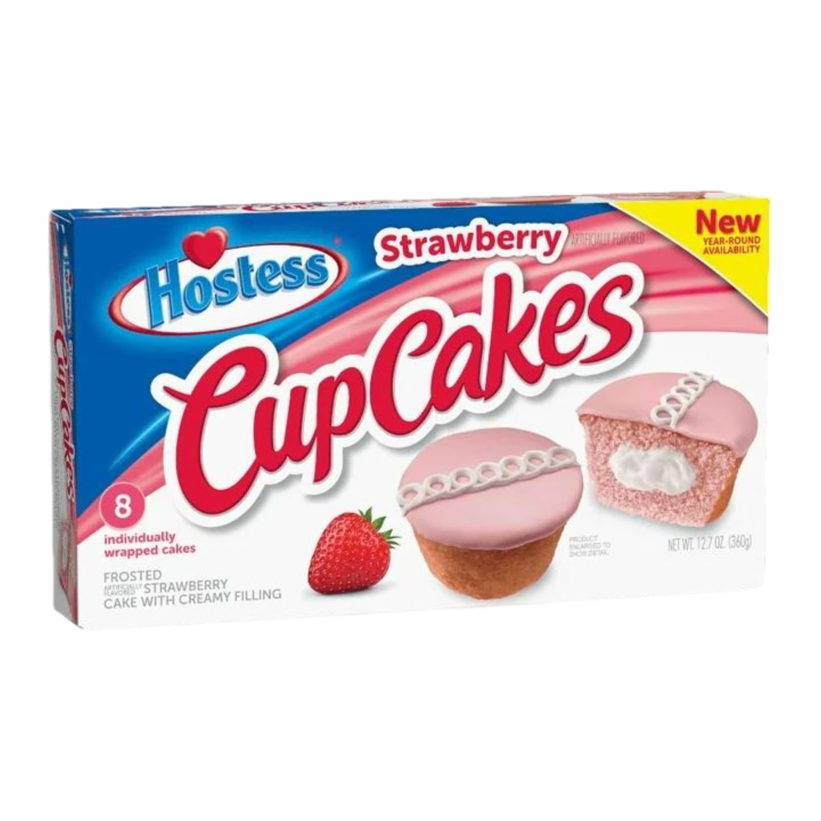 Hostess Strawberry Cupcakes, 12.7 Ounce, Box of 8, 6 Count Case gallery