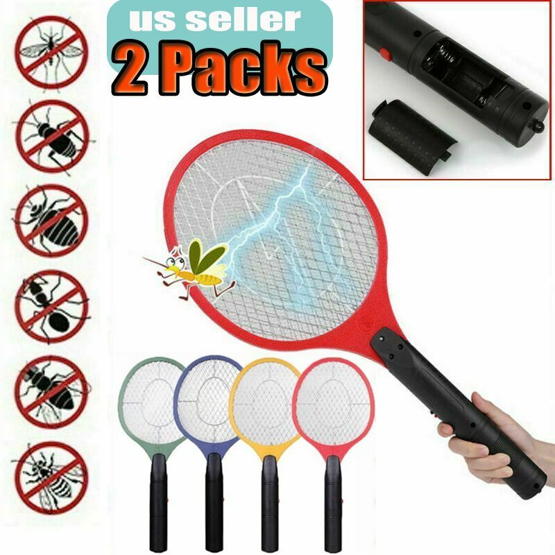 2X Electric High-voltage Electric Fly Swatter Mosquito Racket Bug Zapper Killer gallery