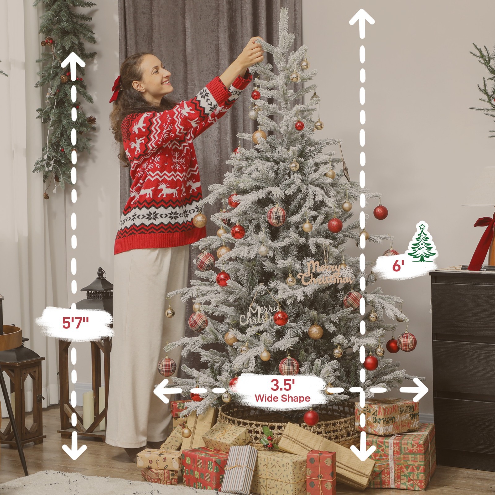 🎄FREE SHIPPING!🎄Christmas Tree, Full Body 6 Ft Hinged, Unlit, 1207 Branch Tips gallery