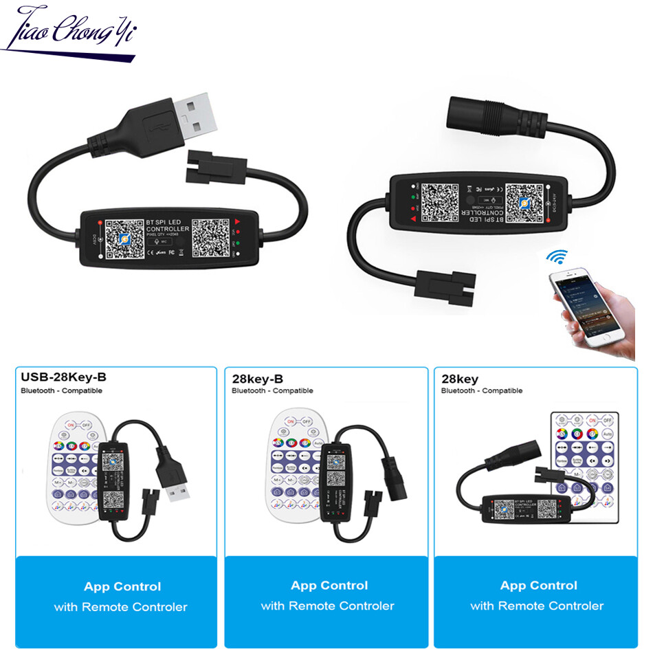 WS2812B LED Strip RF Bluetooth-compatible APP Music Controller 28key Remote