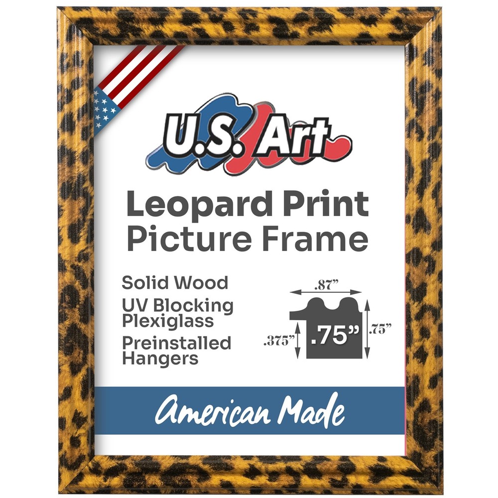 US Art Frames 0.75" Leopard Print Solid Poplar Wood Picture & Poster Frames