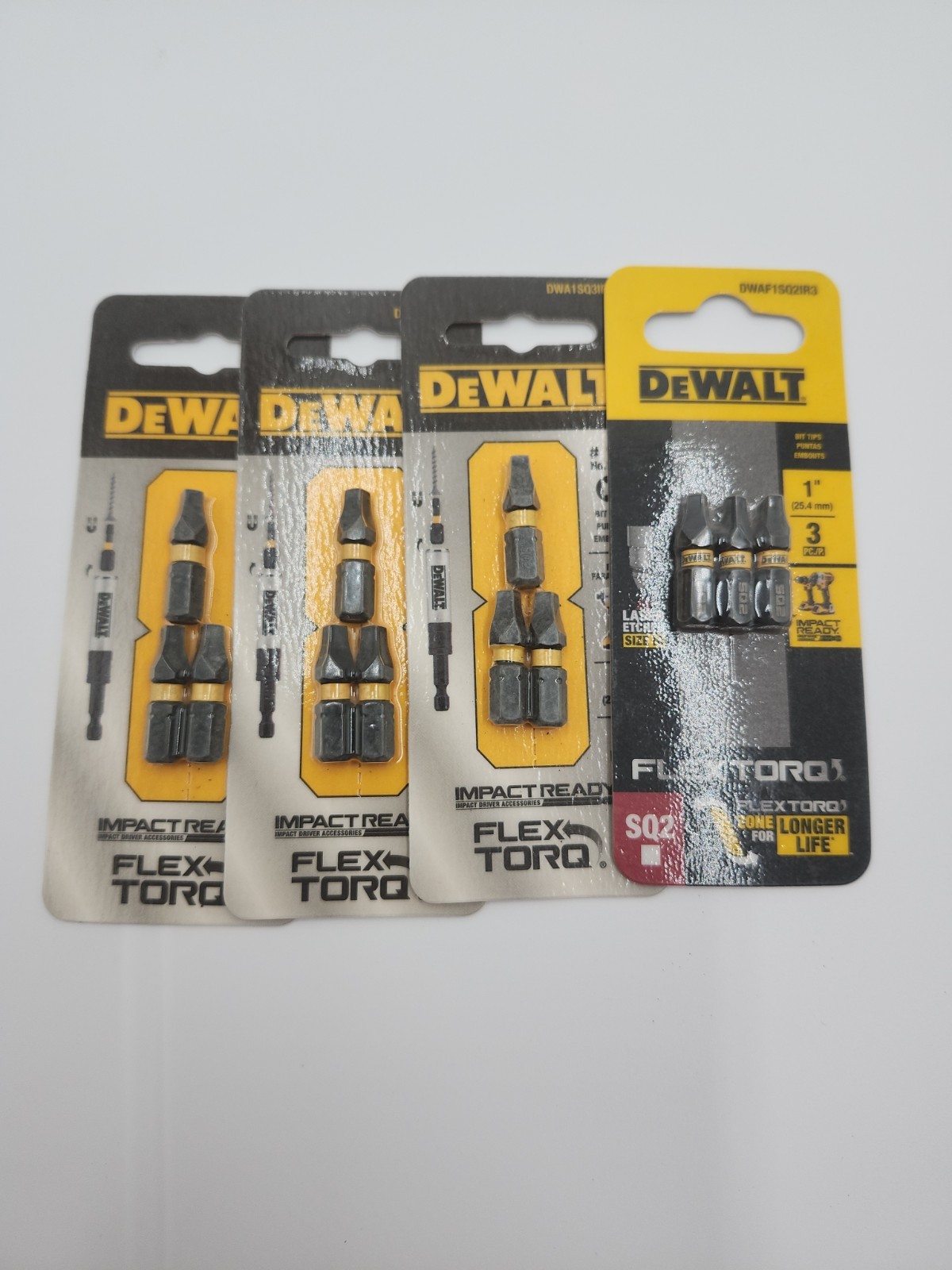 12 DEWALT #3 SQUARE DRILL BIT / Impact Ready / 1 INCH LONG - 4 PACKS of 3 EACH gallery