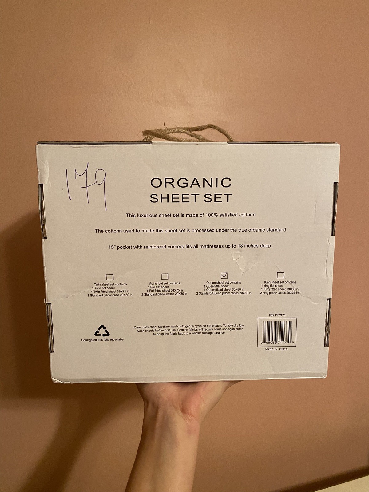 Tree Organic Queen Sheet Set 2000 Thread Count Organic Cotton Bedding Solid New gallery