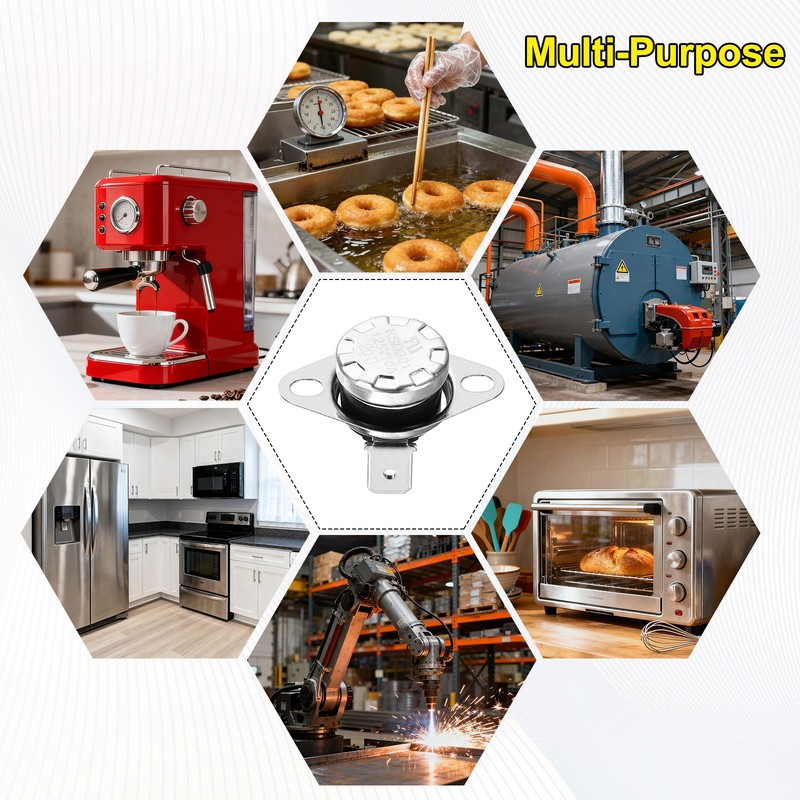 2Pcs KSD301 Snap Disc Temperature Switch, 40°C/104°F 10A for Oven , NC gallery