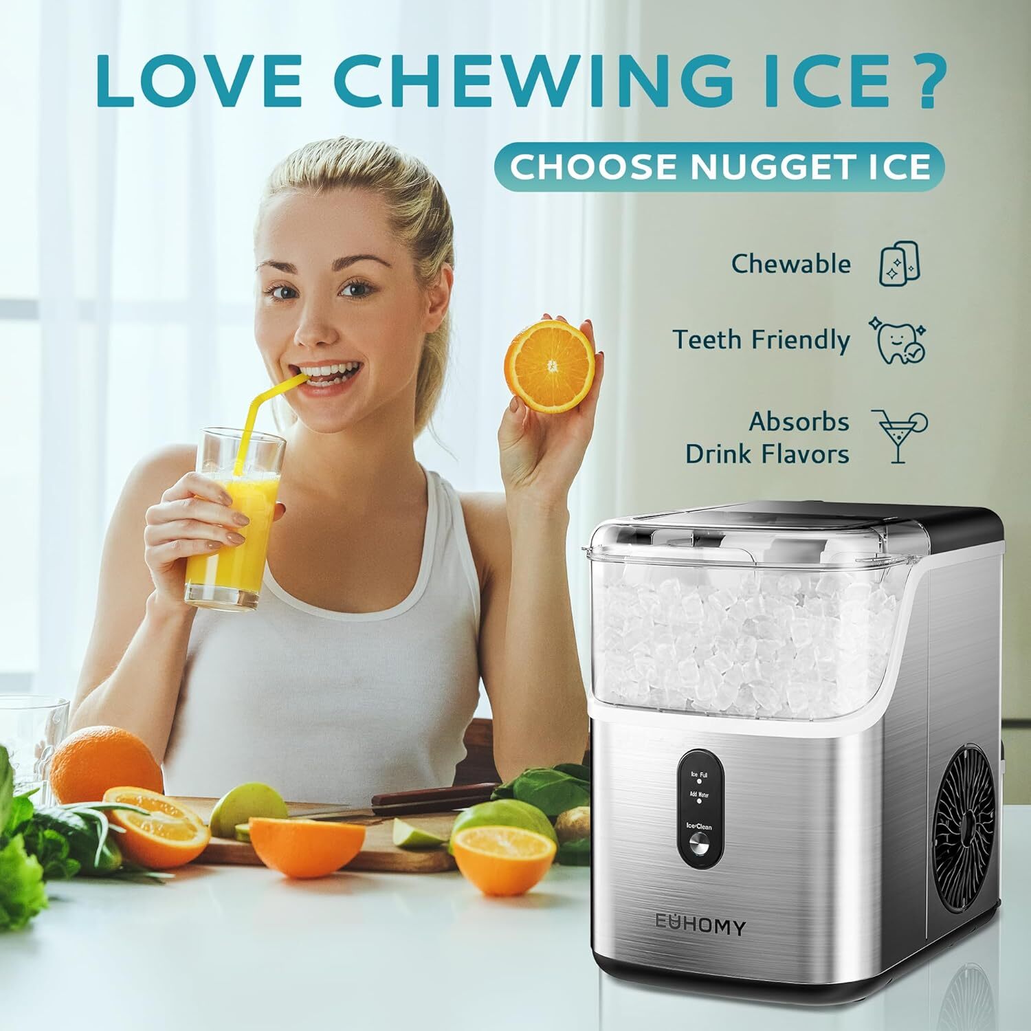 Nugget Ice Makers Countertop, Pebble Ice Maker Machine with 35lbs/24H gallery