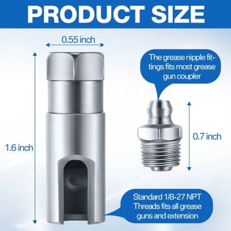1/2PC Right-Angle 90-Degree Push-on Grease Coupler With 1/8 Inch NPT Threads US gallery