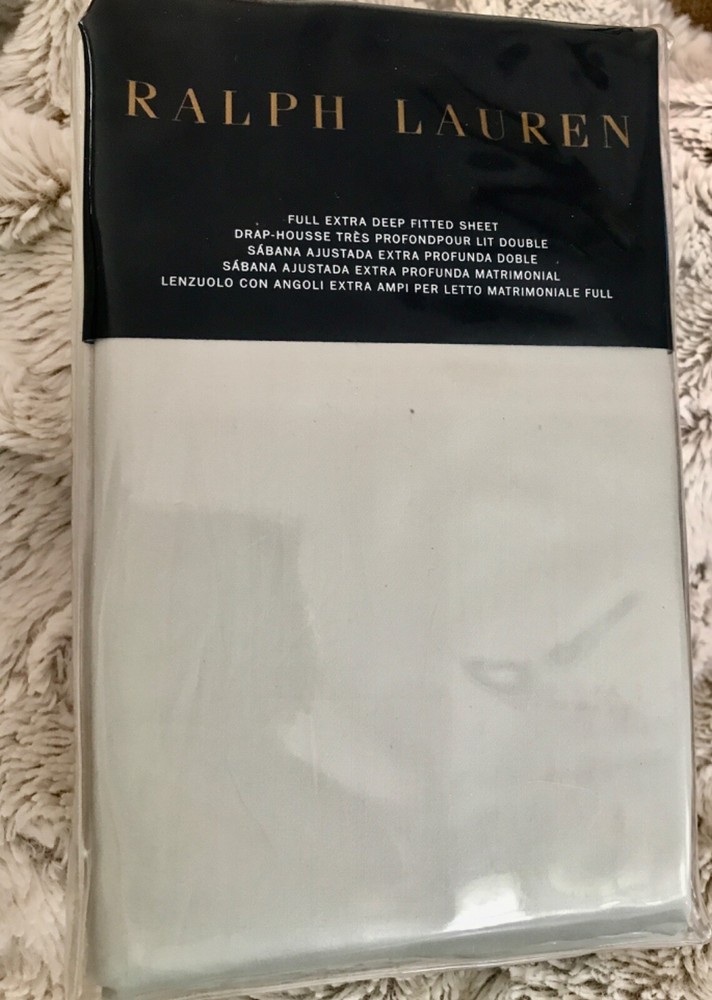 RALPH LAUREN 624 SOLID SATEEN FULL EXTRA DEEP FITTED SHEET ~ ANTIQUE JADE