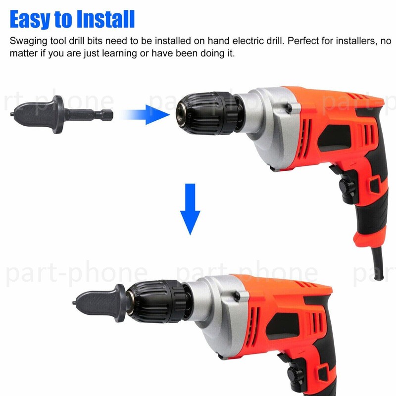 5x Swaging Tool Drill Bit Set Air Conditioner Tube Expander Copper Pipe Flaring gallery