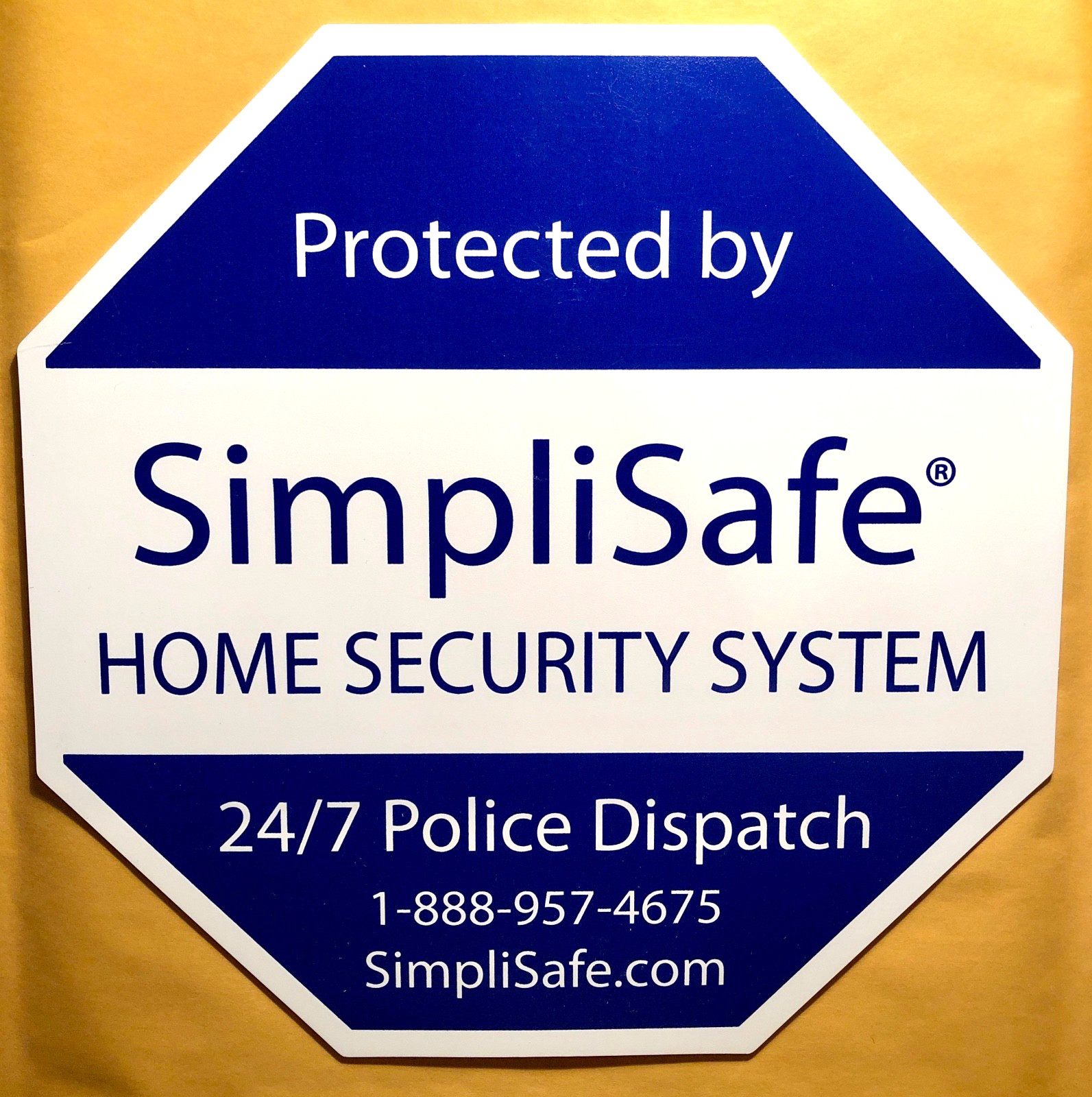 SimpliSafe Home Security System Original Octagonal Window/Yard Sign - BRAND NEW gallery