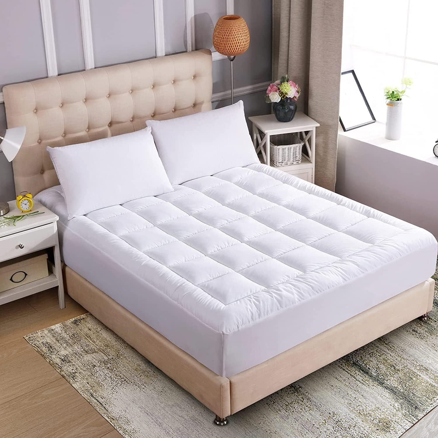 Extra Deep 4" Ultra-Fluffy Queen Mattress Topper – Soft Pillow Top for Back Pain gallery