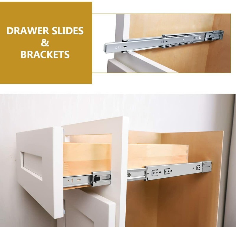 Probrico Soft Close Drawer Slides Full Extension Ball Bearing Side or Rear Mount gallery