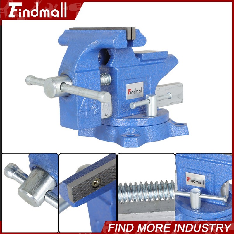Findmal 4.5" Vice for Workbench with Anvil Swivel Locking Base Table top Clamp gallery