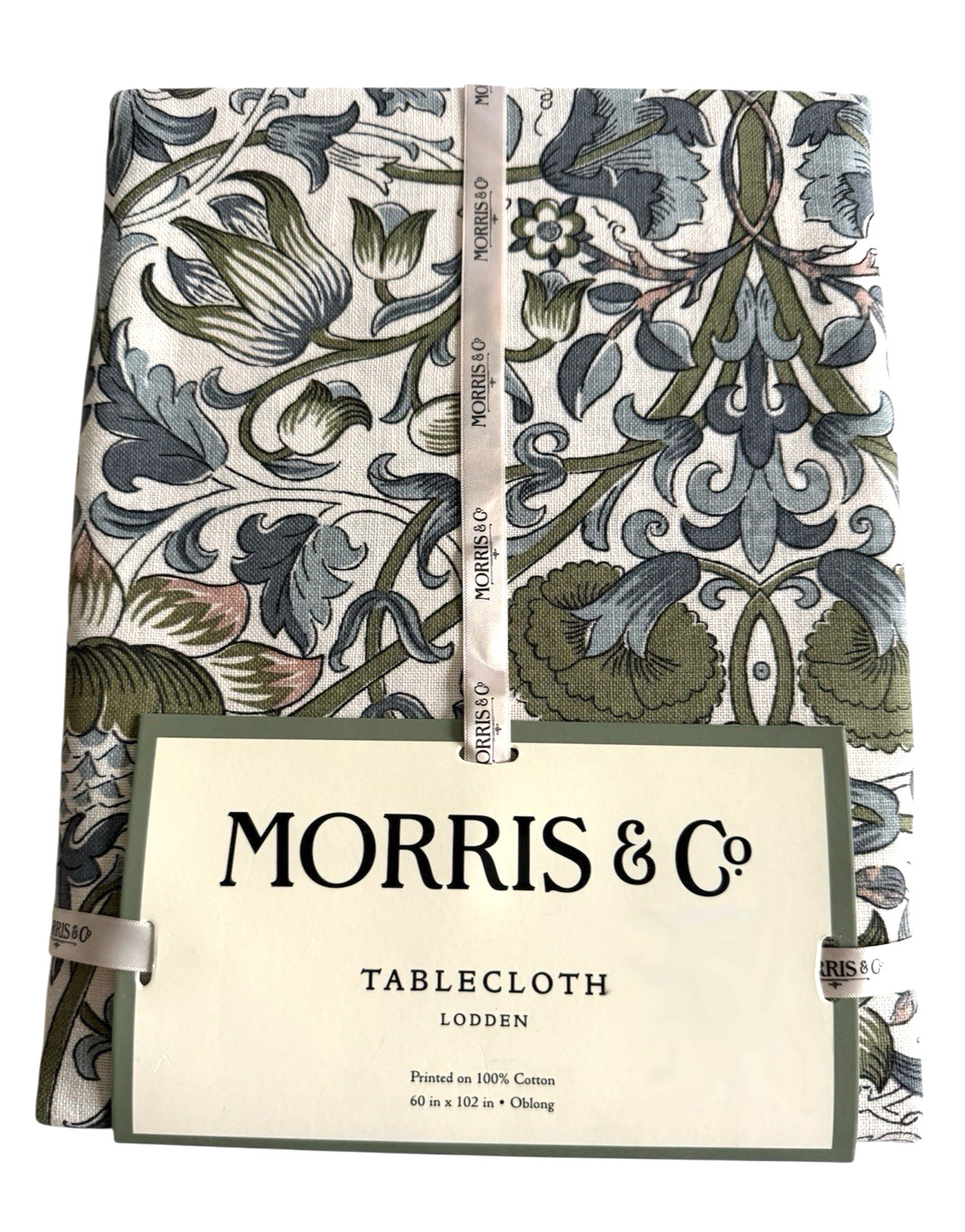 Morris & Co Tablecloth Lodden English Country Garden Green Floral 60x102 Inches gallery