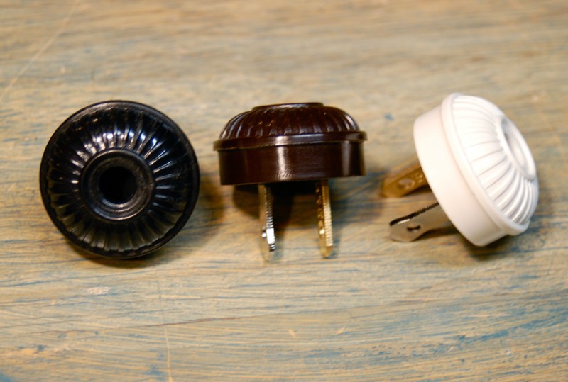 Vintage Style Electrical Plug Ribbed Design, Bakelite Replica antique fan rewire gallery