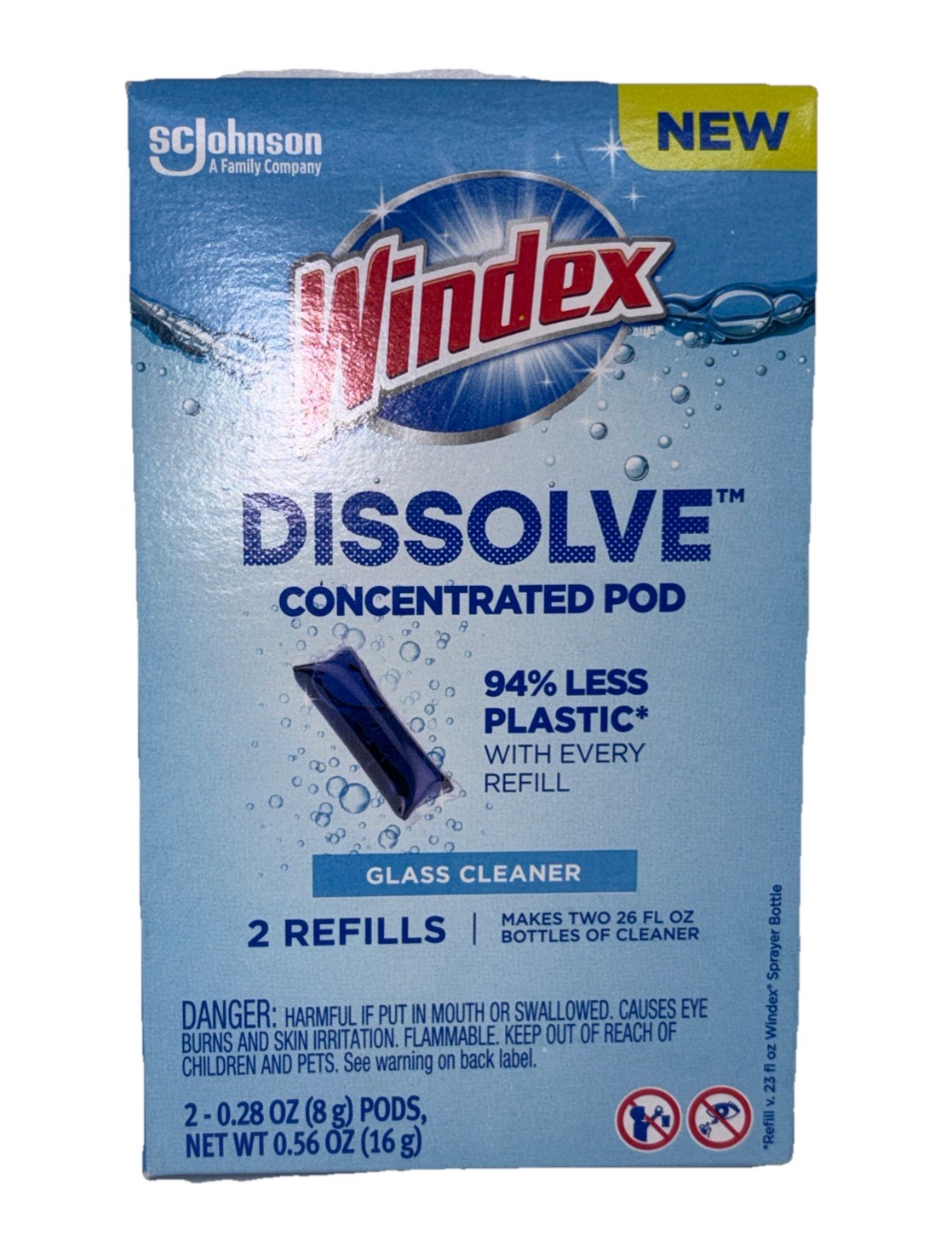 (2) Windex Dissolve Concentrated Pods Original Scent Glass Cleaner 2 Refills Per gallery