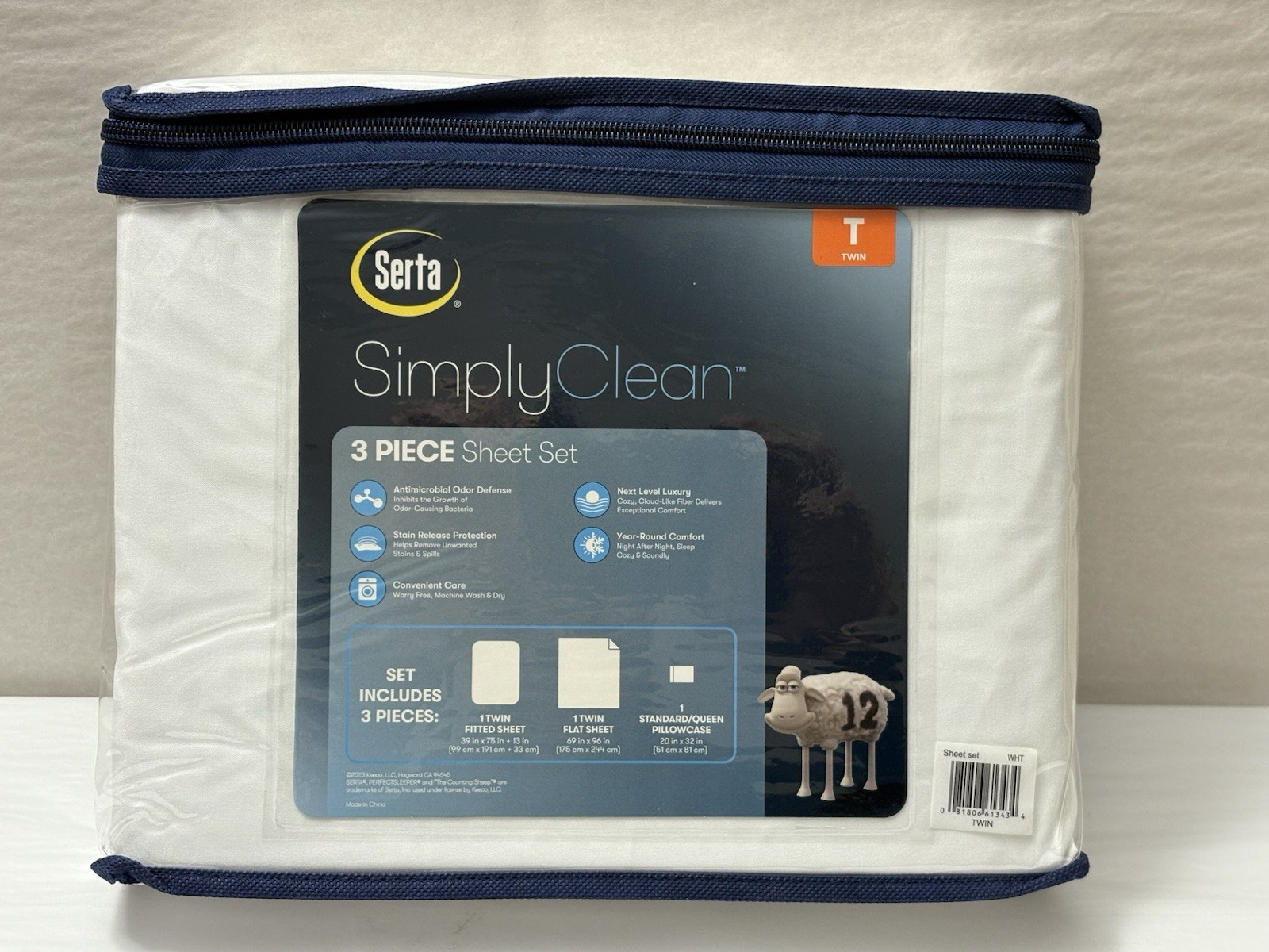 New SERTA Simply Clean 3 Piece Antimicrobial Odor Stain Resistant Sheet Set TWIN gallery