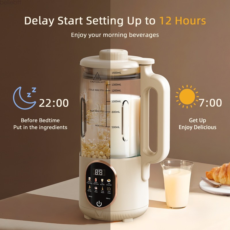 50oz Nut Milk Maker Electric Bean Nut Milk Machine with Delay Start Keep Warm gallery