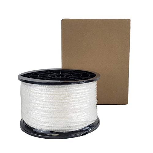 Nylon Rope 1/8-In 500 Ft Solid Braid 350 lb UV Resistant White Made USA Spool gallery