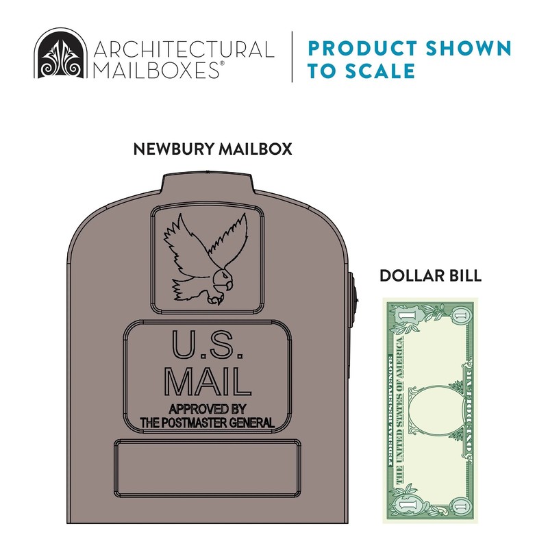 Architectural Mailboxes Newbury Plastic, Medium, Mailbox and Post Kit in Mocha gallery