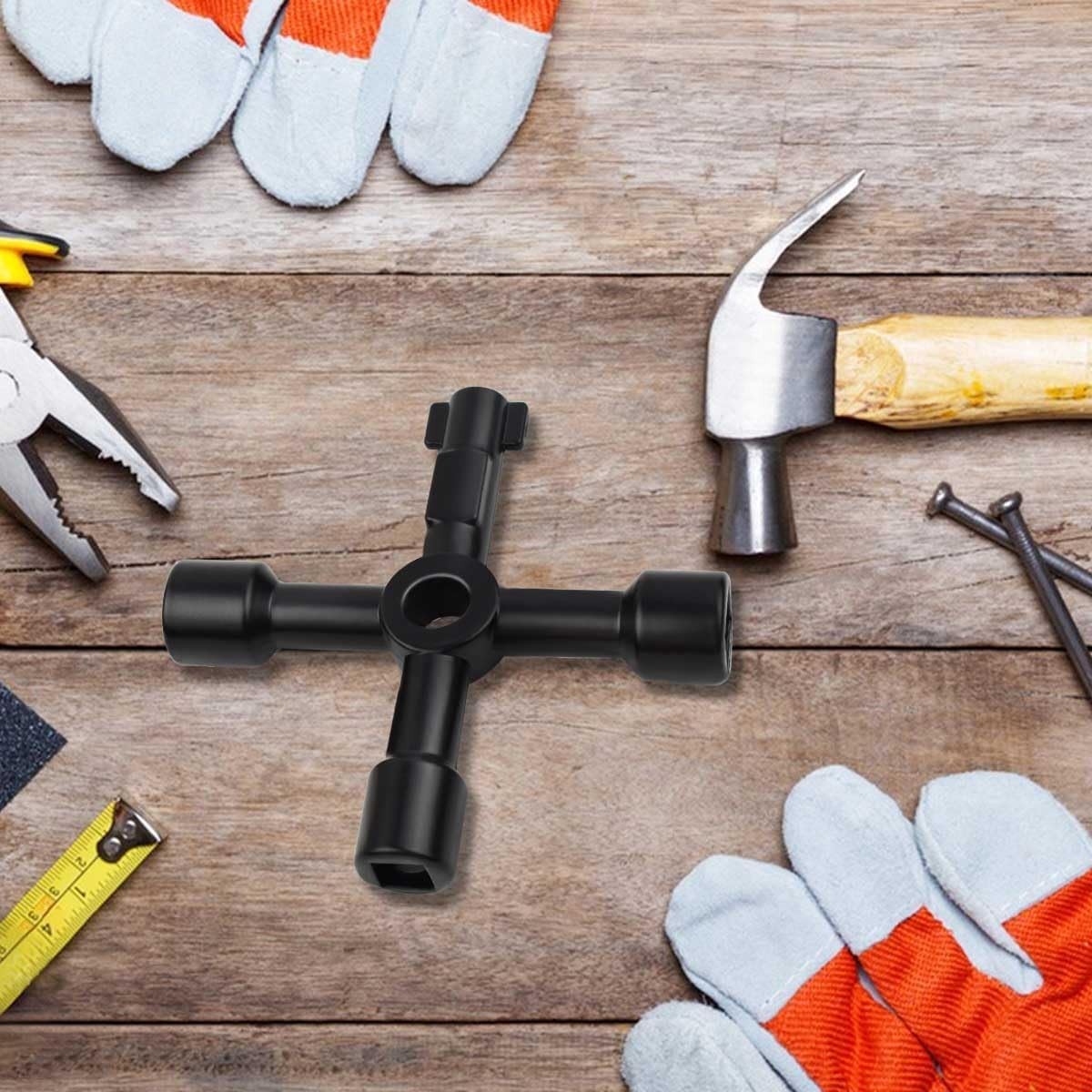 2 Pack 4-Way Sillcock Key Wrench Multifunctional Water Utility Key for Water New gallery