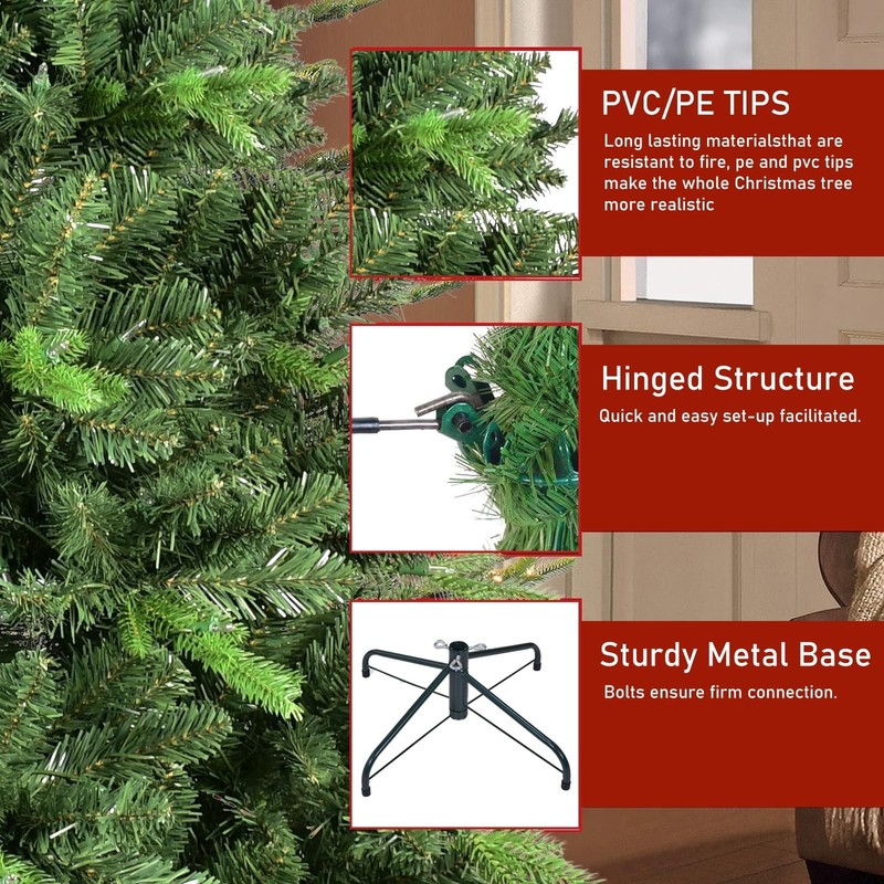 MAKEATREE 6ft Artificial Christmas Tree with 1296 Mixed PE & PVC Tips, Unlit ... gallery
