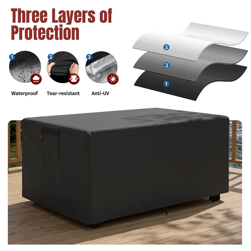 48" Fire Pit Cover Rectangular Waterproof Heavy Duty Outdoor 48×28×24Inch 420D gallery